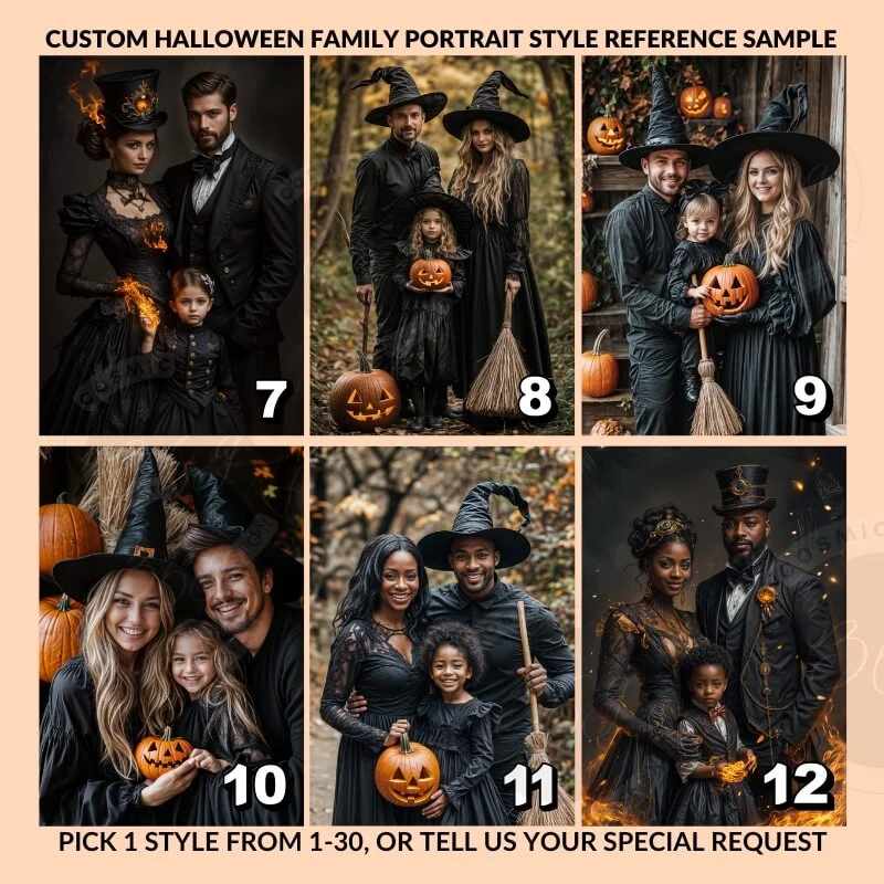 custom Halloween family portrait from photo4 Good Halloween Gift idea - persoanlized family portrait poster from photo