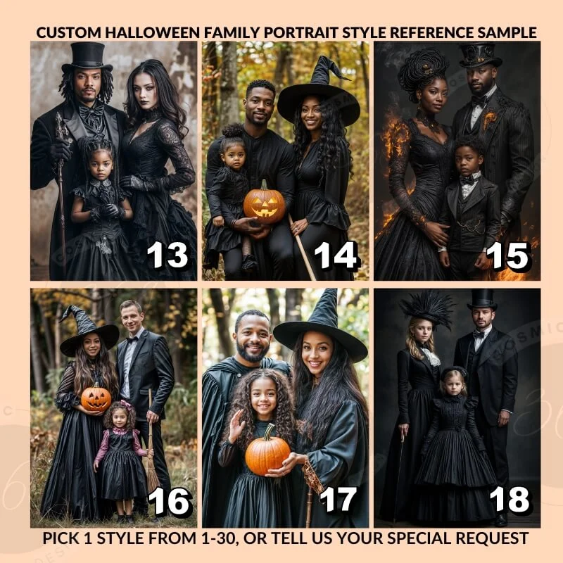 custom Halloween family portrait from photo5