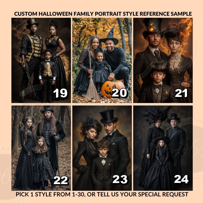 custom Halloween family portrait from photo6 (1) Family Potrait Posfter from normal photo -- best halloween gift idea , best anniversary gifit idea for couple