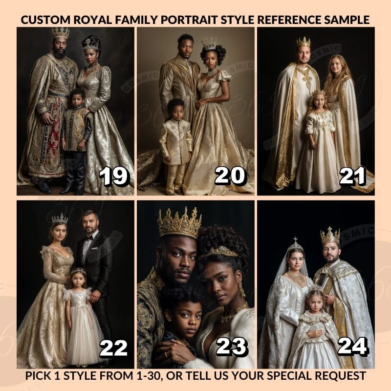 custom royal family portrait poster from photo16 let's celebrate -- personalized family portrait from normal photo