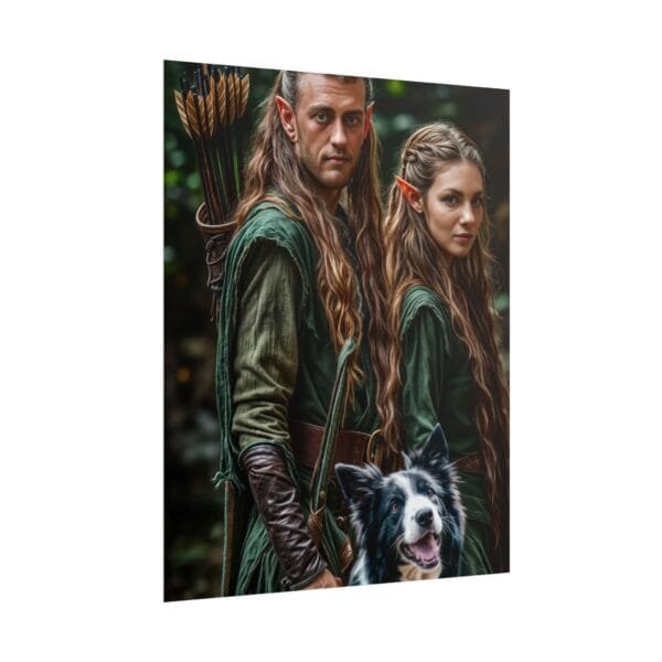 Middle-earth Fantasy Couple & Pet Portrait Poster from photo | custom digital portrait painting from photo | Best for Birthday Gift, Holiday Gift - Image 64