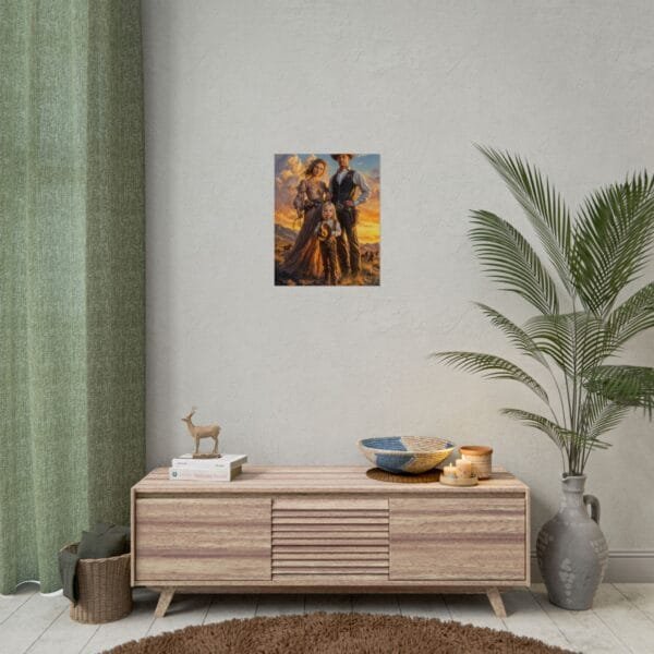 Cowboy Fantasy Family Portrait Poster from photo 3 person | custom digital portrait painting from photo | Best for Birthday Gift, Holiday Gift - Image 21