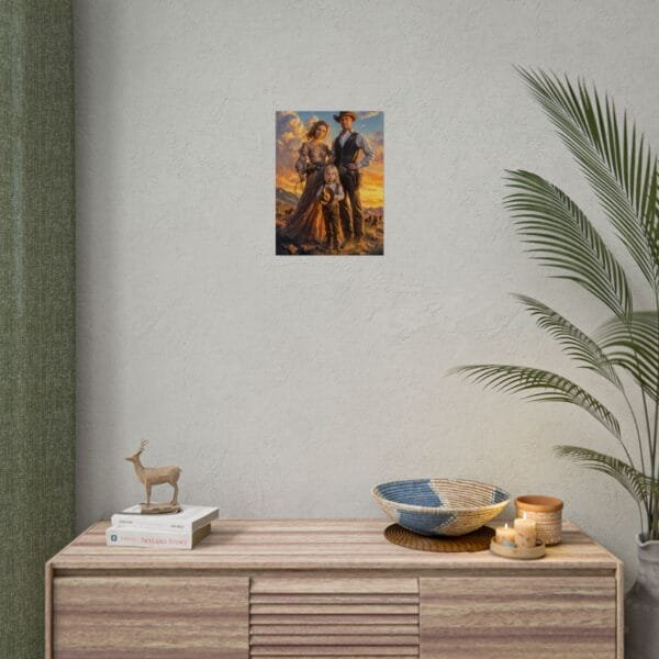 Cowboy Fantasy Family Portrait Poster from photo 3 person | custom digital portrait painting from photo | Best for Birthday Gift, Holiday Gift - Image 56