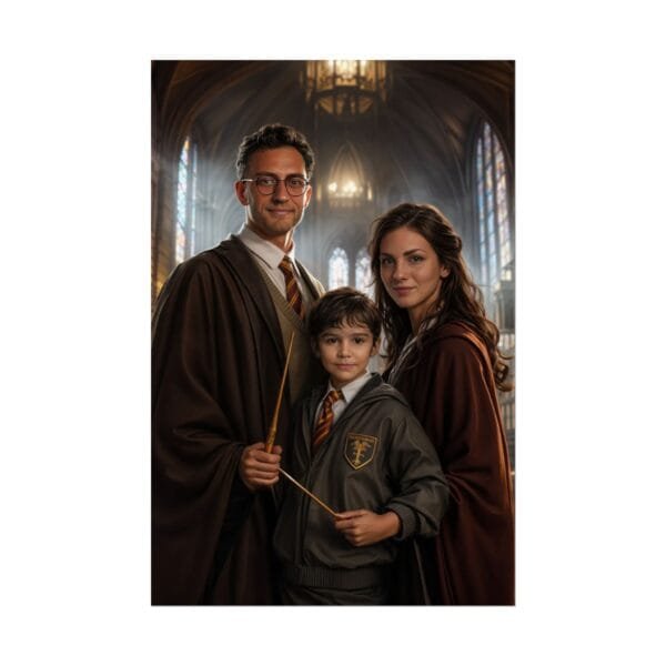 Custom Wizard Family (3 person) Portrait Poster from photo | custom digital portrait painting from photo | Best for Birthday Gift, Holiday Gift - Image 47