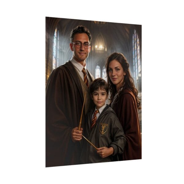 Custom Wizard Family (3 person) Portrait Poster from photo | custom digital portrait painting from photo | Best for Birthday Gift, Holiday Gift - Image 24