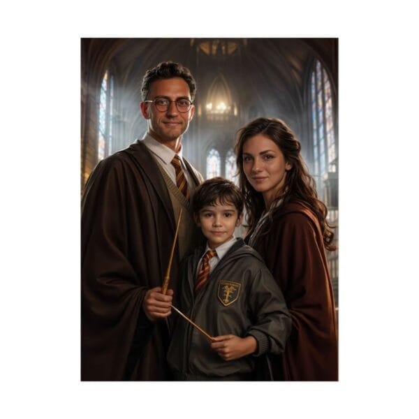 Custom Wizard Family (3 person) Portrait Poster from photo | custom digital portrait painting from photo | Best for Birthday Gift, Holiday Gift - Image 42