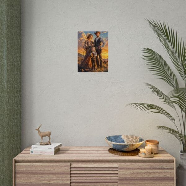 Cowboy Fantasy Family Portrait Poster from photo 3 person | custom digital portrait painting from photo | Best for Birthday Gift, Holiday Gift - Image 51