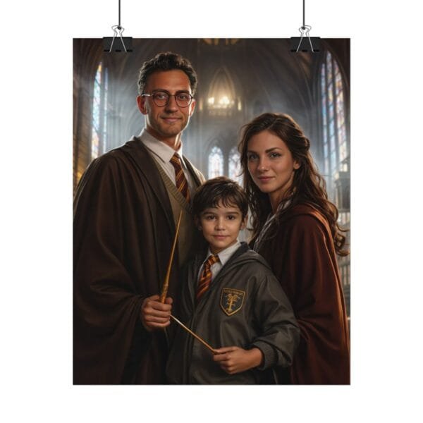 Custom Wizard Family (3 person) Portrait Poster from photo | custom digital portrait painting from photo | Best for Birthday Gift, Holiday Gift - Image 8