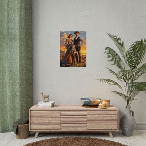 Cowboy Fantasy Family Portrait Poster from photo 3 person | custom digital portrait painting from photo | Best for Birthday Gift, Holiday Gift - Image 31