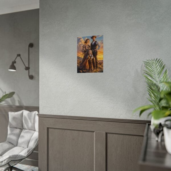 Cowboy Fantasy Family Portrait Poster from photo 3 person | custom digital portrait painting from photo | Best for Birthday Gift, Holiday Gift - Image 55