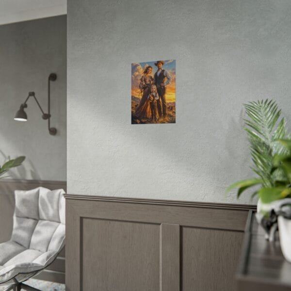 Cowboy Fantasy Family Portrait Poster from photo 3 person | custom digital portrait painting from photo | Best for Birthday Gift, Holiday Gift - Image 60