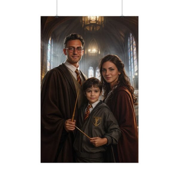 Custom Wizard Family (3 person) Portrait Poster from photo | custom digital portrait painting from photo | Best for Birthday Gift, Holiday Gift - Image 88