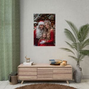 Custom Christmas Family (3 person) Portrait Poster from photo | custom digital royal family portrait from photo | Best for Anniversary Gift, Holiday Gift