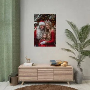 Custom Christmas Family (3 person) Portrait Poster from photo | custom digital royal family portrait from photo | Best for Anniversary Gift, Holiday Gift