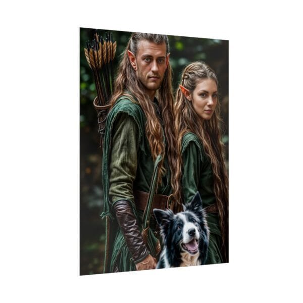 Middle-earth Fantasy Couple & Pet Portrait Poster from photo | custom digital portrait painting from photo | Best for Birthday Gift, Holiday Gift - Image 44