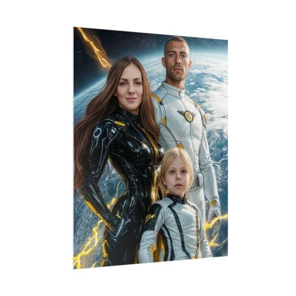 Superhero Fantasy Family Portrait Poster from photo 3 person | custom digital portrait painting from photo | Best for Birthday Gift, Holiday Gift - Image 7