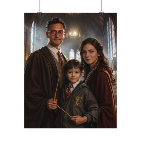 Custom Wizard Family (3 person) Portrait Poster from photo | custom digital portrait painting from photo | Best for Birthday Gift, Holiday Gift - Image 18