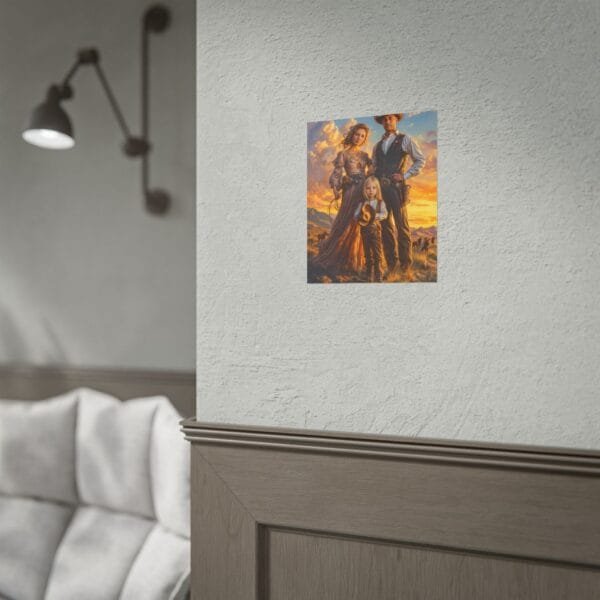 Cowboy Fantasy Family Portrait Poster from photo 3 person | custom digital portrait painting from photo | Best for Birthday Gift, Holiday Gift - Image 65