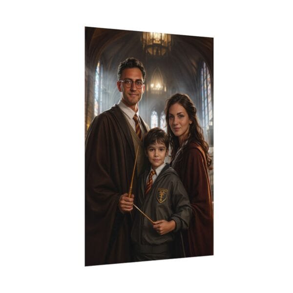 Custom Wizard Family (3 person) Portrait Poster from photo | custom digital portrait painting from photo | Best for Birthday Gift, Holiday Gift - Image 4