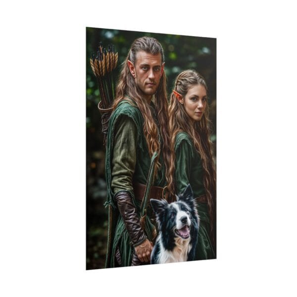 Middle-earth Fantasy Couple & Pet Portrait Poster from photo | custom digital portrait painting from photo | Best for Birthday Gift, Holiday Gift - Image 89