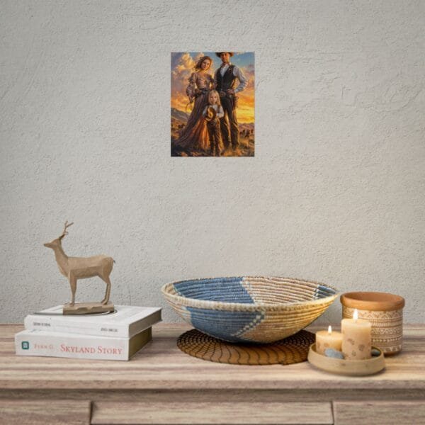 Cowboy Fantasy Family Portrait Poster from photo 3 person | custom digital portrait painting from photo | Best for Birthday Gift, Holiday Gift - Image 11