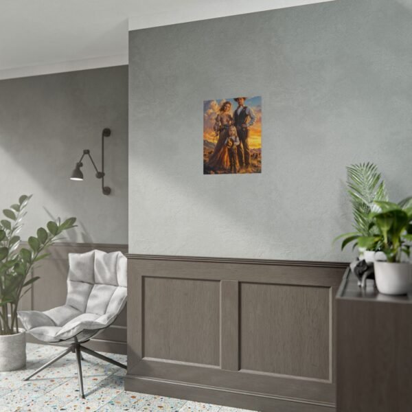 Cowboy Fantasy Family Portrait Poster from photo 3 person | custom digital portrait painting from photo | Best for Birthday Gift, Holiday Gift - Image 25