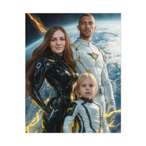 Superhero Fantasy Family Portrait Poster from photo 3 person | custom digital portrait painting from photo | Best for Birthday Gift, Holiday Gift