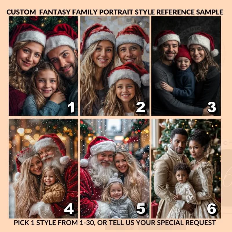 Xmas Family Portrait from photo Royal Family Portrait from photo3