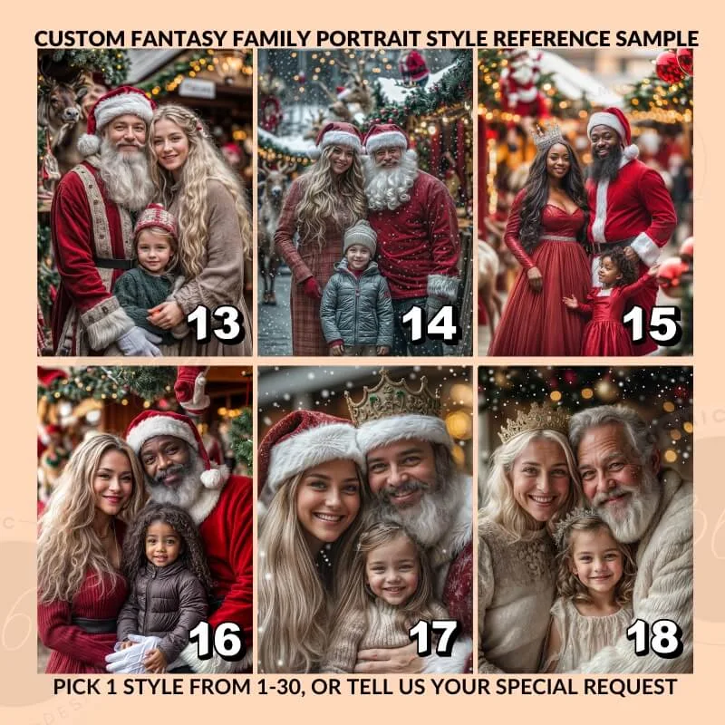 Xmas Family Portrait from photo Royal Family Portrait from photo5 Personalized family portrait poster / Royal Family portrait poster from normal photos